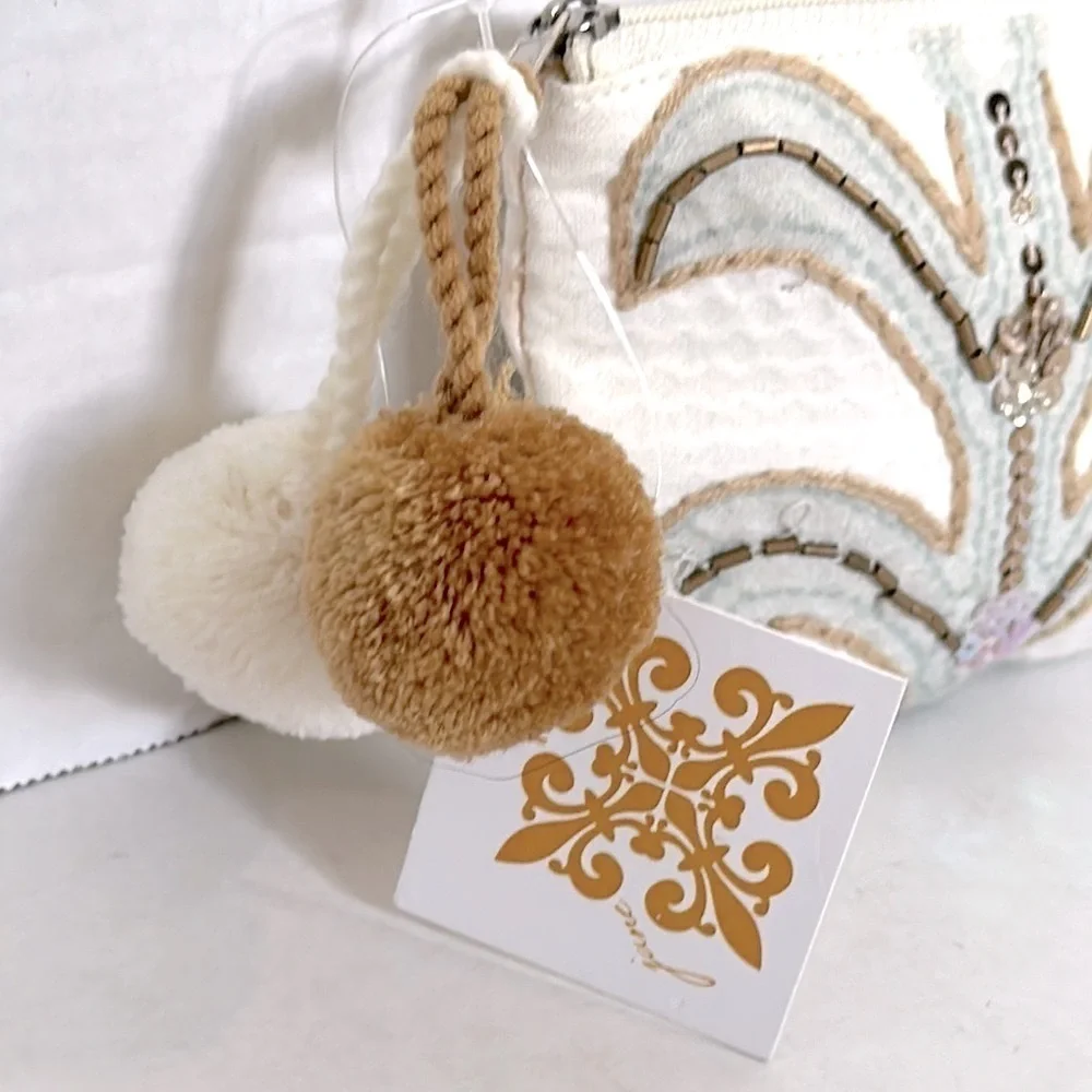 Elegant Jane Marie White and Gold Women's small pouch